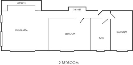 2 Bed 1 Bath-1020 floor plan